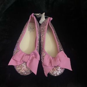 Glittery Pink and Silver Gap flats!